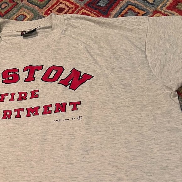 Fruit of the Loom Boston Fire Department 1993 T-Shirt – Light Gray, Size XL, Vin - Picture 6 of 6